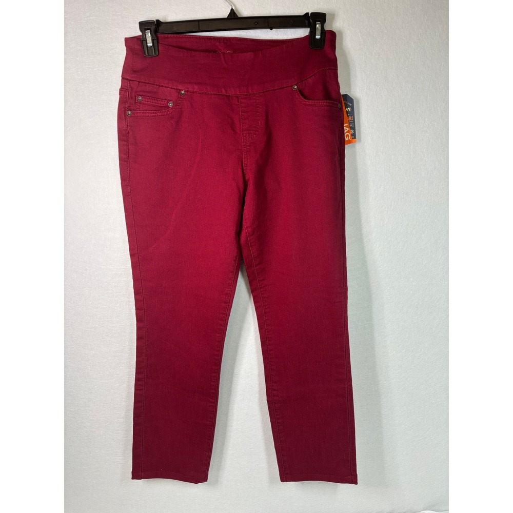Jag Jeans Nora Skinny High Rise Pull On Pants Ruby Red Size 10/30 J2112365RUBY